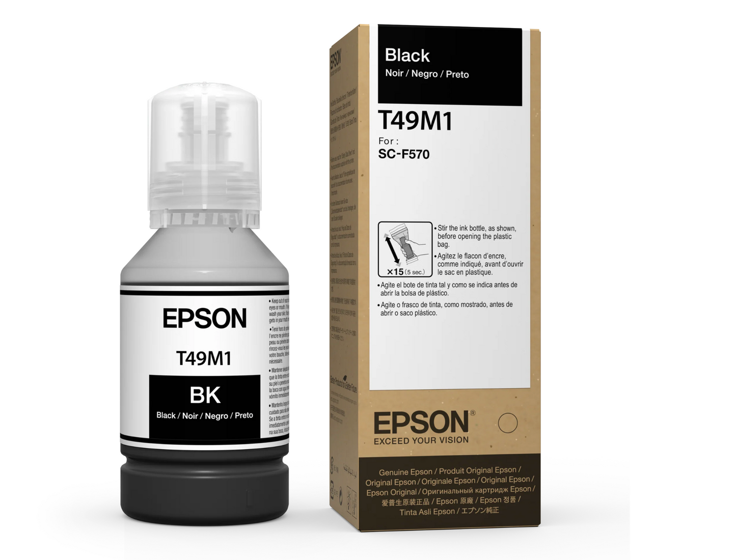 Yellow, Black, Magenta,Cyan, Epson Dye-Sublimation Ink for F170 and F570 printer -4x 140mL